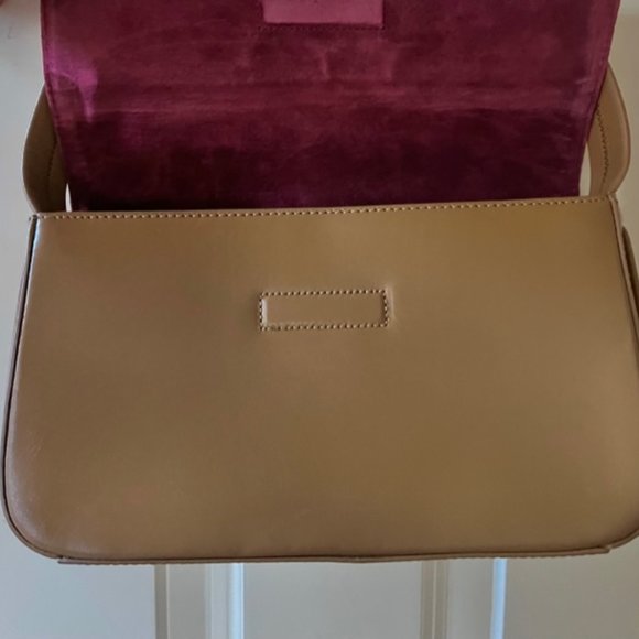 COLE HAAN: WOMENS BEIGE/TAN SHOULDER TOTE W/ DUST COVER-10.5" X 5.5" X 2.5" - Picture 3 of 7